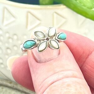 Studio Barse Turquoise & Moonstone Flower Ring | 925 Sterling Silver Jewelry